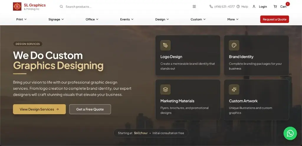 SL Graphics design services page