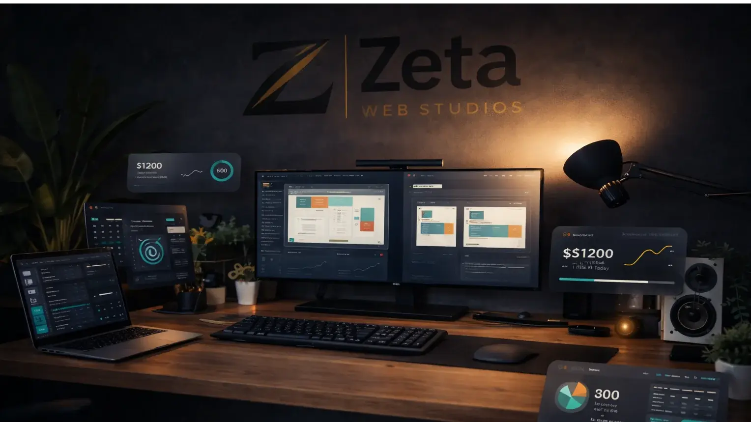 Modern web studio workspace